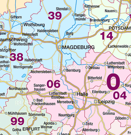 Postal codes in the audited area